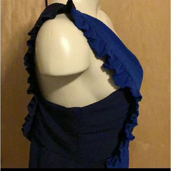 Sandro Two-tone One shoulder Ribbed Dress USA 6-8 - Picture 7 of 8